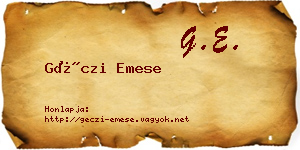 Géczi Emese névjegykártya